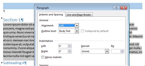what is paragraph formatting in microsoft word