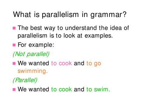 what is parallelism in grammar example