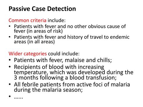 what is passive case detection