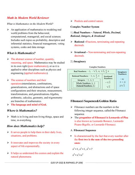 what is pattern in mathematics in the modern world answer key