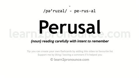 what is perusal in tagalog