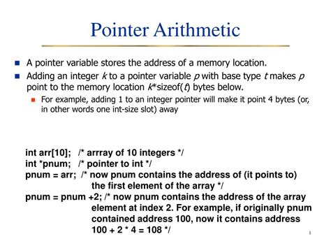 What Is Pointer Explain Pointer Arithmetic With Example
