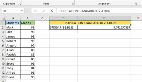 what is population standard deviation in excel
