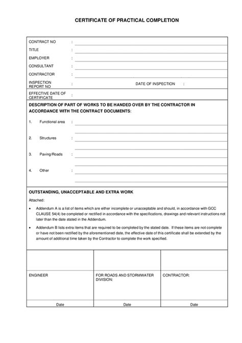 what is practical completion in construction contract