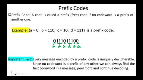 what is prefix code in itc