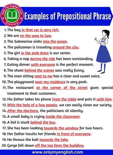 what is prepositional phrase and give examples