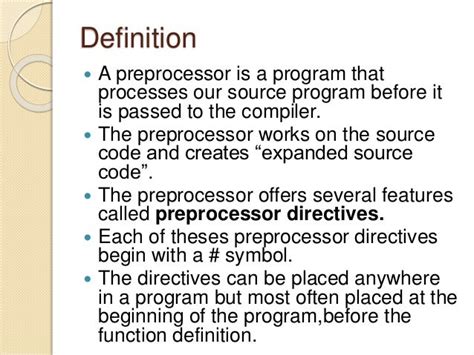 what is preprocessor directive in programming