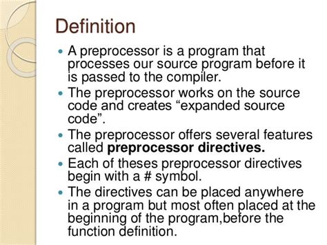 what is preprocessor explain with example