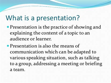 what is presentation and its uses