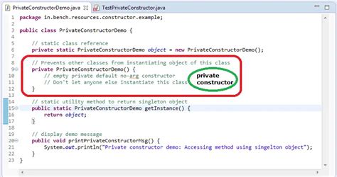 what is private constructor in java with example