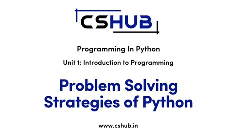 what is problem solving strategies in python