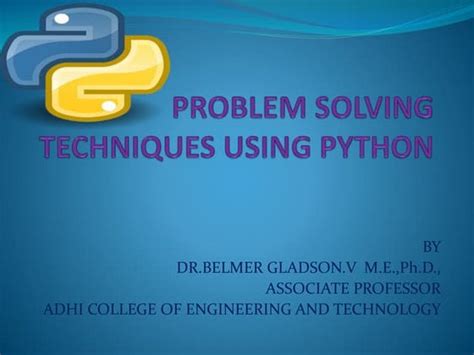what is problem solving techniques in python