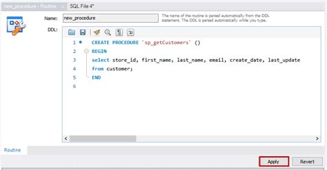 what is procedure in mysql with example