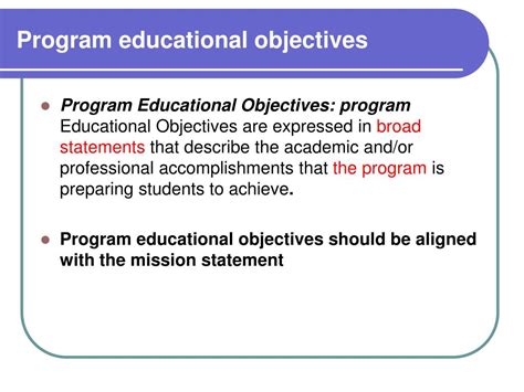 What Is Program Educational Objectives