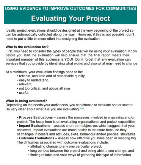 what is project evaluation pdf