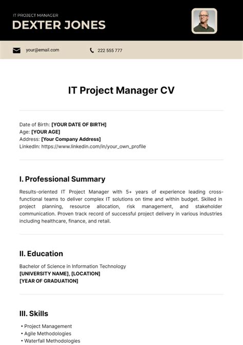 what is project title in cv