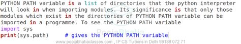 what is python path variable what is its significance