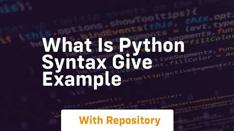 what is python syntax give example