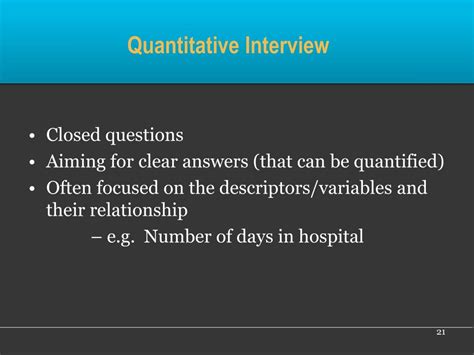 what is quantitative interview in research