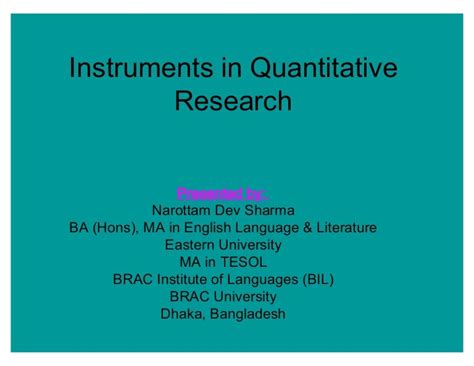 what is quantitative research instruments