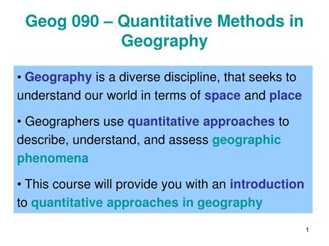 what is quantitative techniques in geography