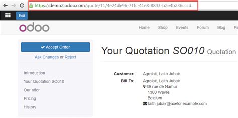 what is quotation in odoo