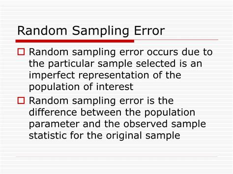 what is random sampling error in research