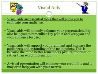 what is recommended for visual aids in a speech