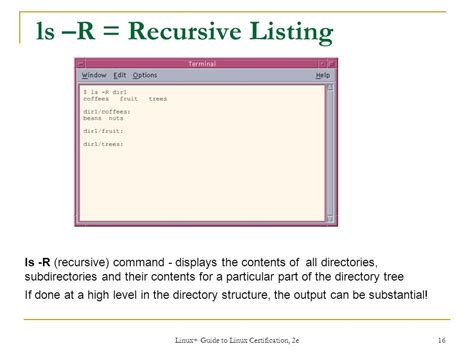 what is recursive listing in linux