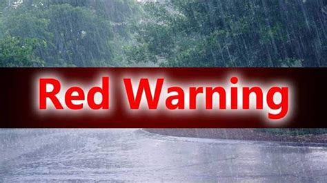 what is red alert for rain in hindi