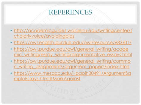 what is reference in argumentative essay