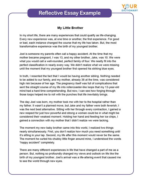 what is reflective writing examples