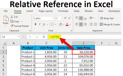 what is relative reference with example