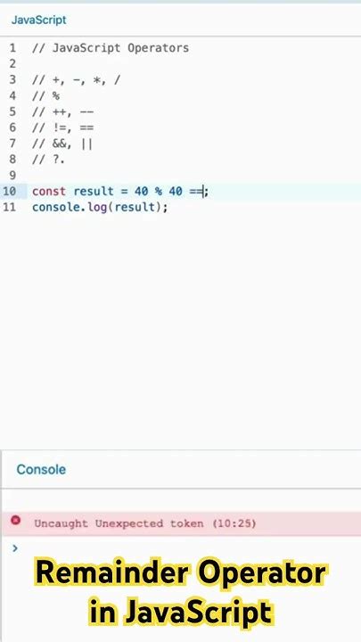 what is remainder operator in javascript
