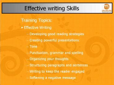 what is report writing and presentation skills