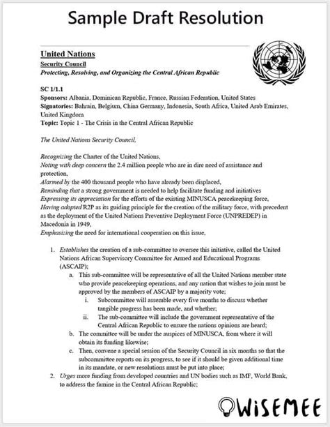 what is resolution writing in mun