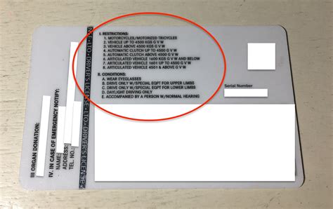 what is restriction code a on driver's license