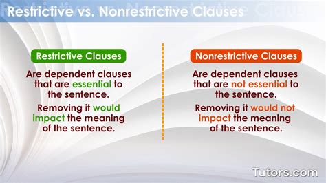 what is restrictive and non restrictive relative clause