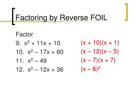 What Is Reverse Foil In Math