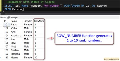 what is row number function in sql server