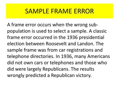 what is sample frame error