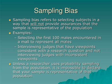 what is sampling bias in quantitative studies quizlet