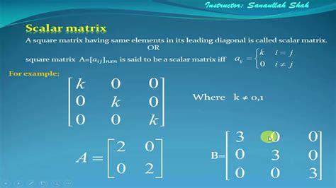 what is scalar matrix give an example