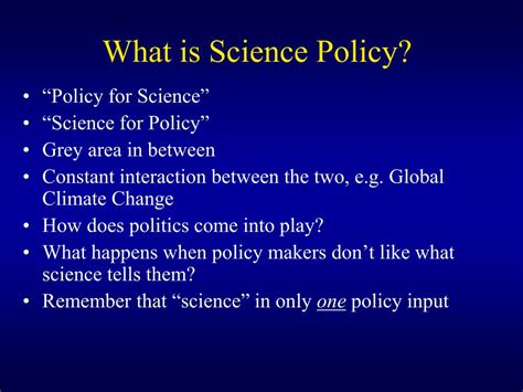 what is science policy