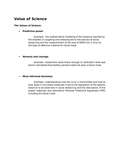 what is science value