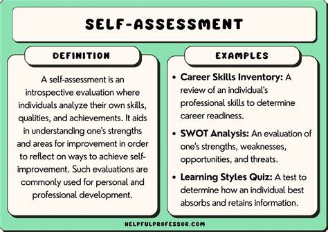what is self assessment with example