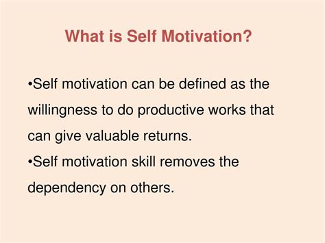 what is self motivation explain with the help of an example