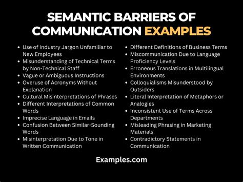 what is semantic barrier explain with example