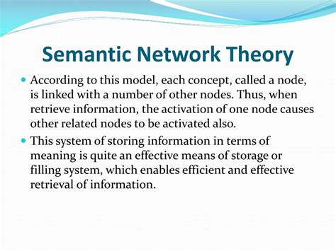 what is semantic network in psychology