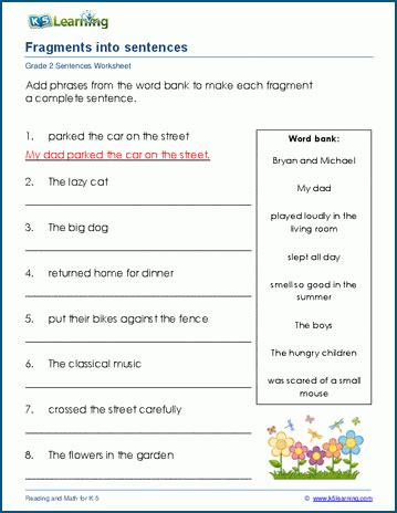 what is sentence for grade 2